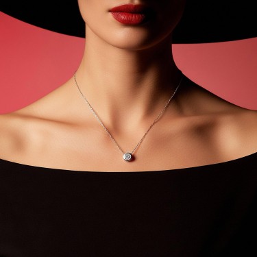 Elegantna ogrlica sa brilijantom od belog zlata