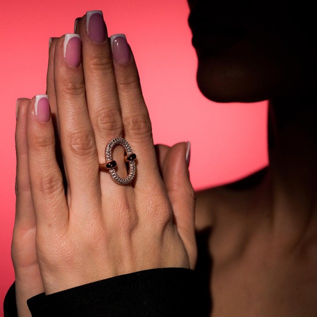 Fenomenalan prsten u srebru sa pozlatom roze zlata