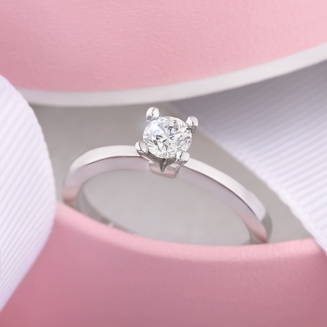 Klasičan verenički prsten sa brilijantom 0.51ct