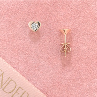 Mindjuše u pink zlatu u obliku srca