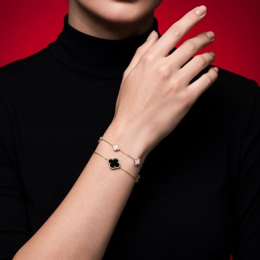 Narukvica u žutom zlatu sa sedefom i onkisom (veća)