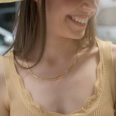 Ogrlica u žutom i belom zlatu bez cirkona