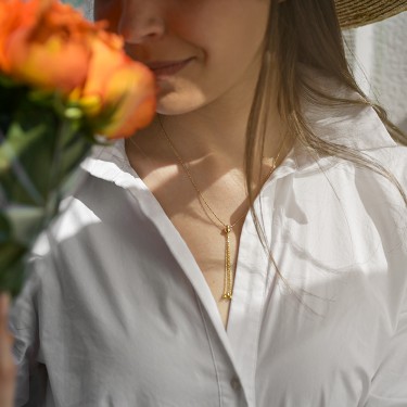 Ogrlica u žutom zlatu bez cirkona