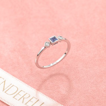 Verenicki prsten - Princess cut safir sa brilijantima