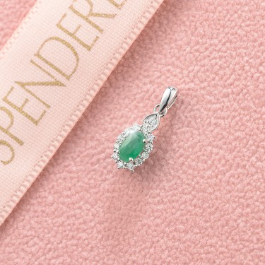 Privezak sa smaragdom i dijamantima