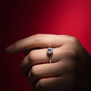 Safir prsten sa dijamantima