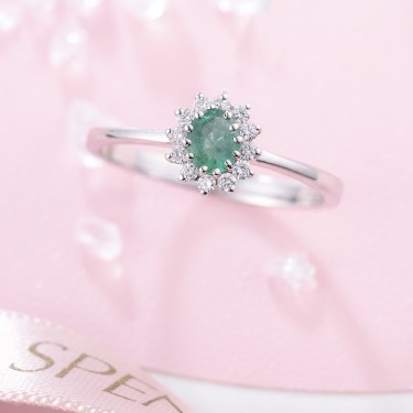 Smaragdni prsten u 18k zlatu