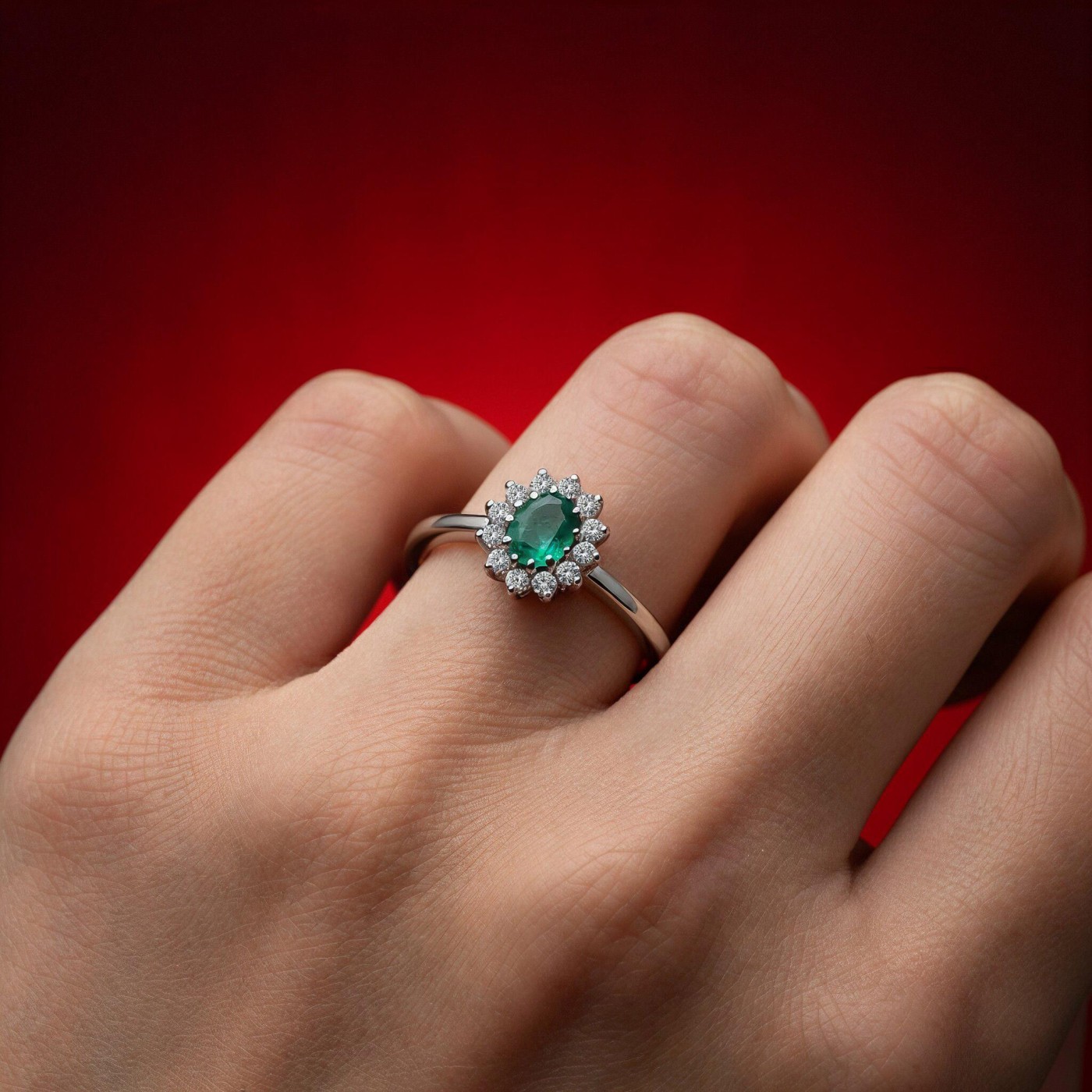 Smaragdni prsten u 18k zlatu