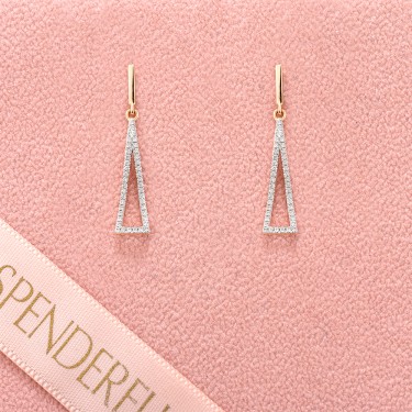 Viseće mindjuše sa dijamantima u roze 14k zlatu