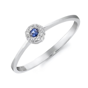 Safir  prsten sa dijamantima